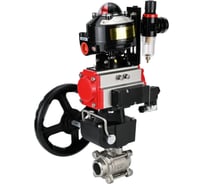 Кран шаровой КШПП 316.200-ISO Ду80 Ру25, пневмопривод DA-105, пневмораспределитель 220VAC, БКВ LSB-510 (EX), дублер HDM-3, БПВ DN.ru D160-74473