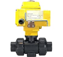 Кран шаровой НПВХ-НПВХ-E-FP-GRM-ISO Дн100 Ру10, клеевой, эл.привод QT-005-220-0-10В DAR gander DN.ru D160-75515