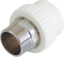 Белая муфта Imperial ф 75-2 1/2 нар. под ключ полипропиленовая PPR 40-143