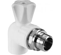 Кран шаровой полипропиленовый для радиатора Imperial угловой, белый ф20-1/2 PPR 40-903