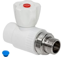 Кран шаровой полипропиленовый для радиатора Imperial прямой, белый ф25-3/4 PPR 40-902