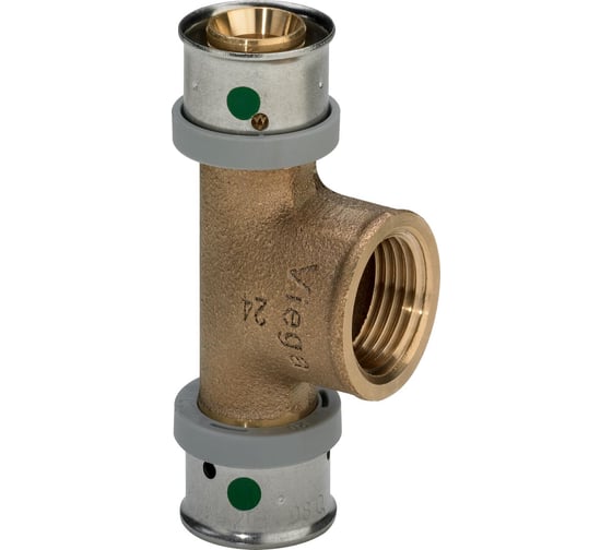 Тройник пресс Viega Pexfit Pro ф16-1/2внут.-16 бронза 608026