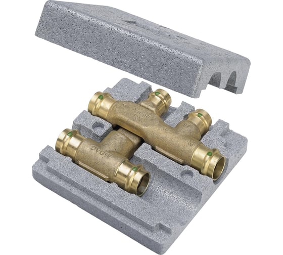 Медный пресс Viega распределитель двойной 22-15-22 бронза  493356