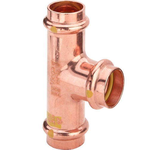 Медный пресс Viega тройник ф42-22-42 газ/вода мод.2618  664589