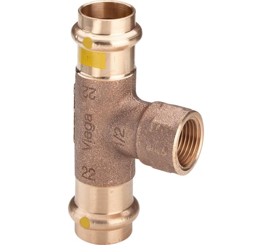 Медный пресс Viega тройник ф42-1 внут.-42 газ/вода мод.2617.2  361334