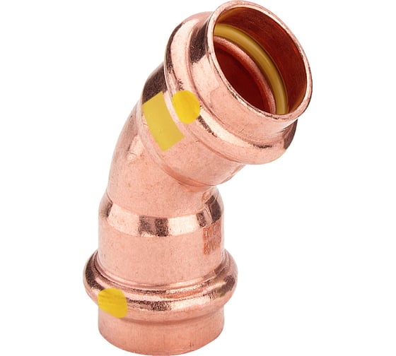 Медный пресс Viega угол двухраструбный  (45) 54-54 газ/вода мод.2626  345662
