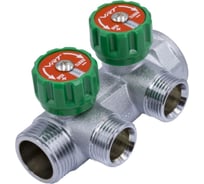 Коллектор VRT с регулировочными вентилями для подачи водоснабжения , 1"×3/4", евроконус, 2 выхода 555986