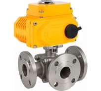 Кран шаровой DN.ru 316-316-PTFE-FP-3T-F-ISO-H Ду50 Ру16 HYMT, 3-ходовой T-тип фланцевый, электропривод ST-005-220 D160-77504