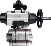 Кран шаровой DN.ru 316-316-PTFE-FP-SW-ISO-H Ду100 Ру63 под приварку, пневмопривод DA-105-1, пневмораспр. 220VAC, БКВ LSB-210 D160-75935