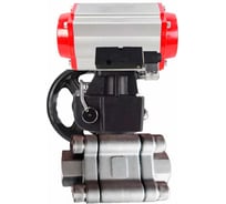 Кран шаровой DN.ru 316-316-PTFE-FP-SW-ISO-H Ду40 Ру63 под приварку, пневмопривод DA-065, пневмораспр. 220VAC, дублёр HDM-1 D160-76052