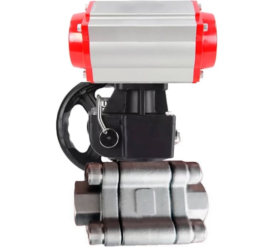 Кран шаровой DN.ru 316-316-PTFE-FP-SW-ISO-H Ду50 Ру63 под приварку, пневмопривод DA-083, дублёр HDM-1 D160-76363 1