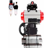 Кран шаровой DN.ru 316-316-PTFE-FP-SW-ISO-H Ду100 Ру63 под приварку, пневмопривод DA-105, пневмораспр. 220VAC, БКВ LSB-410 Ex, дублёр HDM-3, БПВ D160-76011