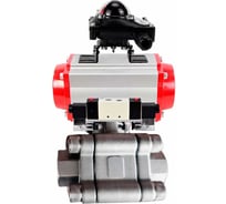 Кран шаровой DN.ru 316-316-PTFE-FP-SW-ISO-H Ду50 Ру63 под приварку, пневмопривод DA-083, пневмораспр. (2EM) 220VAC, БКВ LSB-210 D160-76173