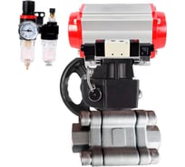 Кран шаровой DN.ru 316-316-PTFE-FP-SW-ISO-H Ду80 Ру63 под приварку, пневмопривод DA-105, пневмораспр. (2EM) 220VAC, дублёр HDM-2, БПВ D160-76220