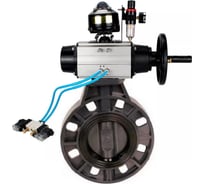 Затвор DN.ru НПВХ-НПВХ-E-2W-Fb-ISO Дн100 Ру10 пневмопривод, пневмораспр., БКВ, БПВ D050-82969