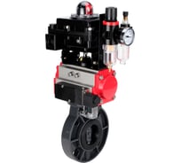 Затвор DN.ru НПВХ-НПВХ-E-2W-Fb-ISO Дн200 Ру10 пневмопривод, пневмораспр., БКВ, БПВ D050-83329