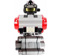 Кран шаровой DN.ru 304-304-PPL-FP-3WT-F-ISO-H Ду25 Ру16, 3-ходовой фланцевый с 3/4-оборотным эл.приводом ST-005-220 220В D160-77794