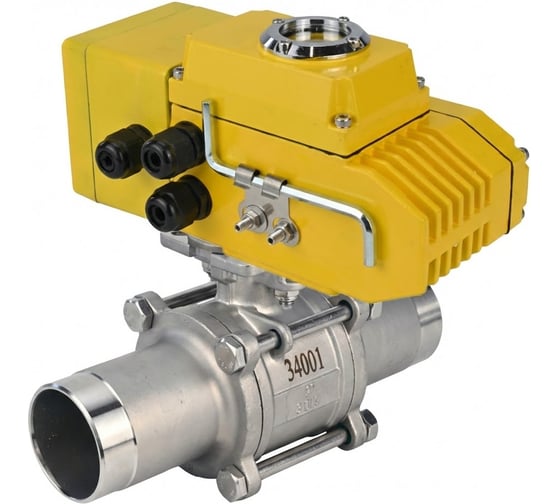 Кран шаровой DN.ru 304-304-PTFE-W-ISO-H LONG Ду125 Ру16 под приварку, эл.привод QT-030-220-0-10В DAR D160-75763 1