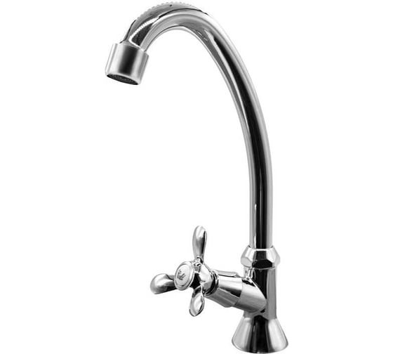 Смеситель для кухни Doron DC 1717-1, 1/2", керамика, хром, излив стандартный, под гайку 025122 1