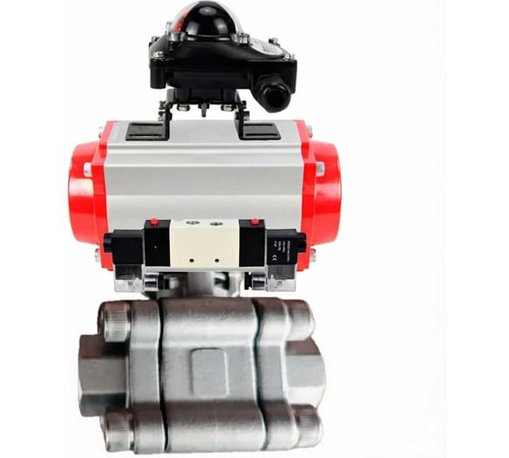 Кран шаровой DN.ru 316-316-PTFE-FP-SW-ISO-H Ду80 Ру63 под приварку, пневмопривод DA-105, пневмораспределитель (2EM) 220VAC, БКВ LSB-210 D160-76175 1