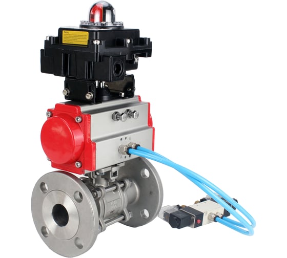 Кран шаровой DN.ru 316-316-PTFE-FP-SW-ISO-H Ду50 Ру63 под приварку, пневмопривод SA-105, пневмораспределитель (2EM) 220VAC, МППП-200 D160-76470 1