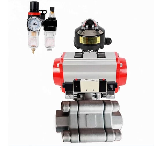 Кран шаровой DN.ru 316-316-PTFE-FP-SW-ISO-H Ду50 Ру63 под приварку, пневмопривод DA-083, пневмораспр. (2EM) 220VAC, БКВ LSB-510 Ex, БПВ D160-76198