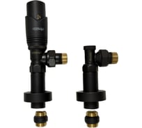 Комплект термостатический угловой VIVALDO 1/2 с удлинителями и чашками антрацит ATRVSRE-AT