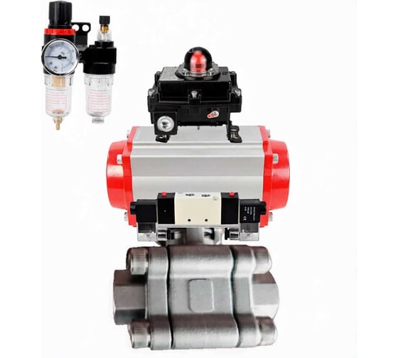 Кран шаровой DN.ru 316-316-PTFE-FP-SW-ISO-H Ду40 Ру63 под приварку, пневмопривод SA-105, пневмораспр. (2EM) 220VAC, БКВ LSB-410 Ex, БПВ D160-76524 1