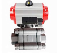 Кран шаровой DN.ru 316-316-PTFE-FP-SW-ISO-H Ду40 Ру63 под приварку, пневмопривод DA-065, пневмораспр. 24VDC D160-76142