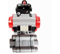 Кран шаровой DN.ru 316-316-PTFE-FP-SW-ISO-H Ду40 Ру63 под приварку, пневмопривод SA-105, пневмораспр. (2EM) 220VAC, БКВ LSB-410 Ex D160-76529