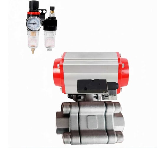 Кран шаровой DN.ru 316-316-PTFE-FP-SW-ISO-H Ду40 Ру63 под приварку, пневмопривод SA-105, пневмораспр. 24VDC, БПВ D160-76423