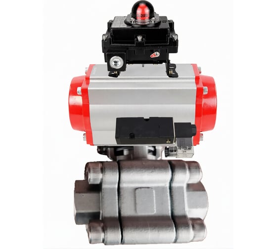 Кран шаровой DN.ru 316-316-PTFE-FP-SW-ISO-H Ду65 Ру63 под приварку, пневмопривод DA-105, пневмораспр. 220VAC, БКВ LSB-510 Ex D160-76044 1