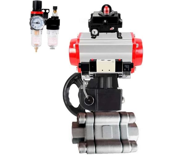 Кран шаровой DN.ru 316-316-PTFE-FP-SW-ISO-H Ду65 Ру63 под приварку, пневмопривод DA-105, пневмораспр. (2EM) 220VAC, БКВ LSB-410 Ex, дублёр HDM-2, БПВ D160-76269 1