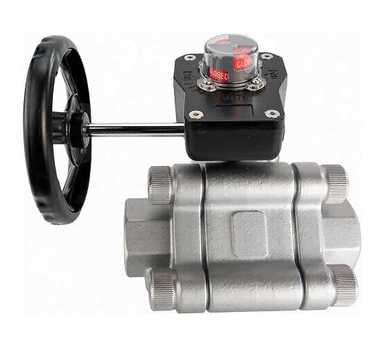 Кран шаровой DN.ru 316-316-PTFE-FP-SW-ISO-H Ду50 Ру63 под приварку, редуктор HGB-1 с индикатором положения D160-75925 1