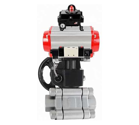 Кран шаровой DN.ru 316-316-PTFE-FP-SW-ISO-H Ду50 Ру63 под приварку, пневмопривод DA-083, пневмораспр. (2EM) 220VAC, БКВ LSB-410 Ex, дублёр HDM-1 D160-76273 1