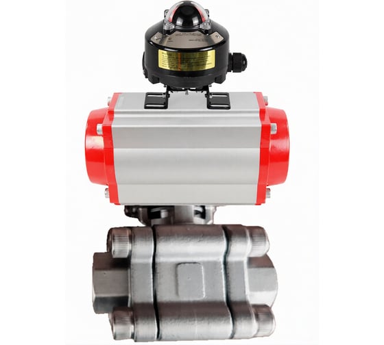 Кран шаровой DN.ru 316-316-PTFE-FP-SW-ISO-H Ду65 Ру63 под приварку, пневмопривод SA-130, БКВ LSB-510 Ex D160-76563 1