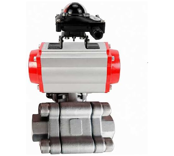 Кран шаровой DN.ru 316-316-PTFE-FP-SW-ISO-H Ду65 Ру63 под приварку, пневмопривод DA-105, БКВ LSB-210 D160-76329