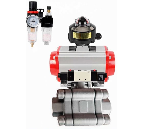 Кран шаровой DN.ru 316-316-PTFE-FP-SW-ISO-H Ду50 Ру63 под приварку, пневмопривод SA-105, пневмораспр. (2EM) 220VAC, БКВ LSB-510 Ex, БПВ D160-76493