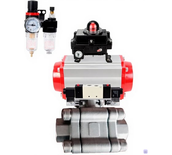 Кран шаровой DN.ru 316-316-PTFE-FP-SW-ISO-H Ду50 Ру63 под приварку, пневмопривод DA-083, пневмораспр. (2EM) 220VAC, БКВ LSB-410 Ex, БПВ D160-76178