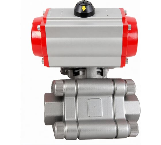 Кран шаровой DN.ru 316-316-PTFE-FP-SW-ISO-H Ду65 Ру63 под приварку, пневмопривод SA-130, пневмораспр. 24VDC D160-76462 1