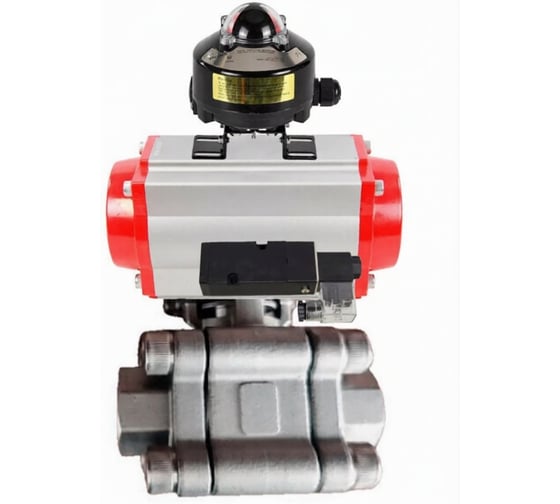 Кран шаровой DN.ru 316-316-PTFE-FP-SW-ISO-H Ду65 Ру63 под приварку, пневмопривод SA-130, пневмораспр. 24VDC, БКВ LSB-510 Ex D160-76457 1