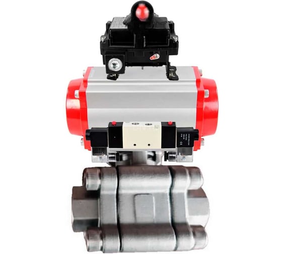 Кран шаровой DN.ru 316-316-PTFE-FP-SW-ISO-H Ду65 Ру63 под приварку, пневмопривод DA-105, пневмораспр. (2EM) 220VAC, БКВ LSB-410 Ex D160-76279 1