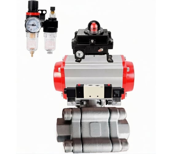 Кран шаровой DN.ru 316-316-PTFE-FP-SW-ISO-H Ду80 Ру63 под приварку, пневмопривод DA-105, пневмораспр. (2EM) 220VAC, БКВ LSB-410 Ex, БПВ D160-76265 1