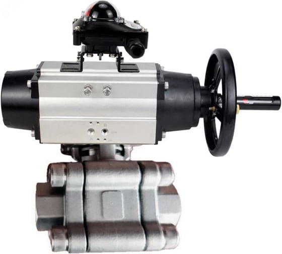 Кран шаровой DN.ru 316-316-PTFE-FP-SW-ISO-H Ду100 Ру63 под приварку, пневмопривод DA-105-1, БКВ LSB-210 D160-75965 1