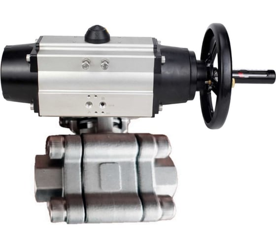 Кран шаровой DN.ru 316-316-PTFE-FP-SW-ISO-H Ду100 Ру63 под приварку, пневмопривод DA-105-1 D160-75970 1