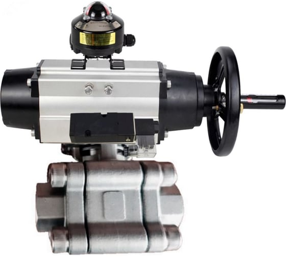 Кран шаровой DN.ru 316-316-PTFE-FP-SW-ISO-H Ду100 Ру63 под приварку, пневмопривод DA-105-1, пневмораспр. 24VDC, БКВ LSB-510 Ex D160-75947 1