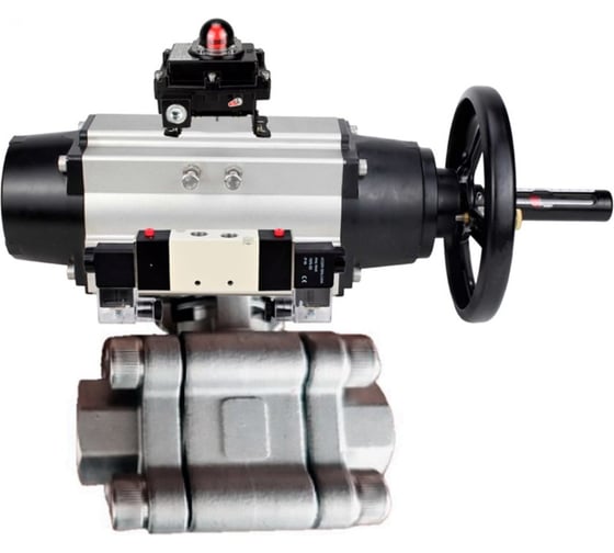 Кран шаровой DN.ru 316-316-PTFE-FP-SW-ISO-H Ду100 Ру63 под приварку, пневмопривод DA-105-1, пневмораспр. (2EM) 220VAC, БКВ LSB-410 Ex D160-75961 1