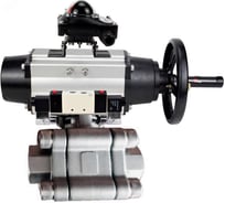 Кран шаровой DN.ru 316-316-PTFE-FP-SW-ISO-H Ду100 Ру63 под приварку, пневмопривод DA-105-1, пневмораспр. (2EM) 220VAC, БКВ LSB-210 D160-75959