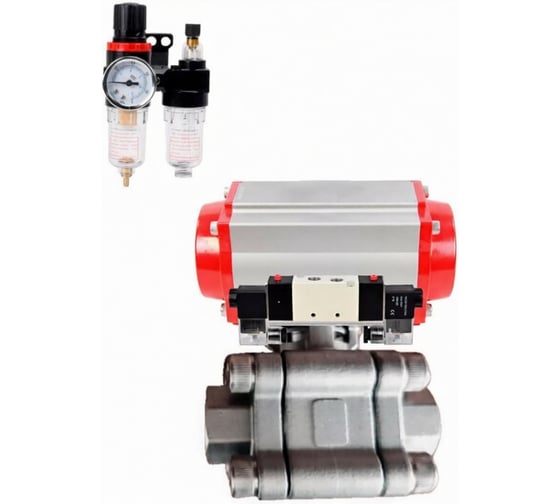 Кран шаровой DN.ru 316-316-PTFE-FP-SW-ISO-H Ду80 Ру63 под приварку, пневмопривод SA-140, пневмораспр. (2EM) 220VAC, БПВ D160-76468 1