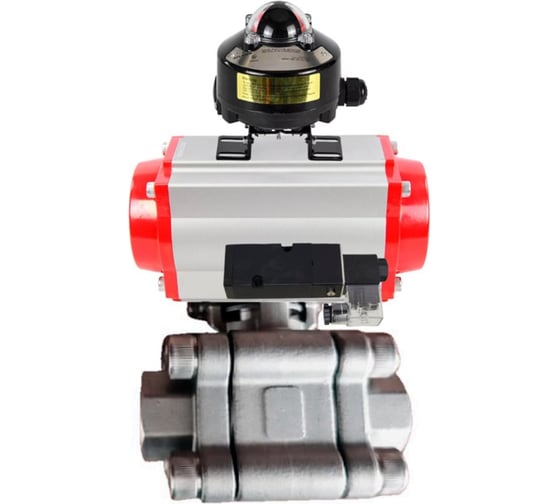Кран шаровой DN.ru 316-316-PTFE-FP-SW-ISO-H Ду100 Ру63 под приварку, пневмопривод DA-105, пневмораспр. 24VDC, БКВ LSB-510 Ex D160-76126 1